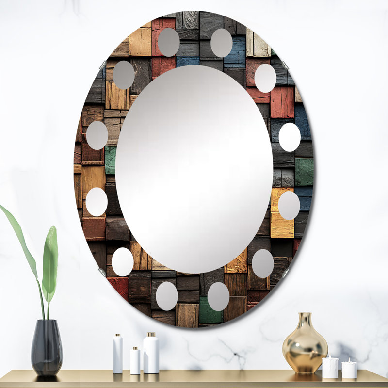 Percival - Miroir mural moderne ovale, 36 po x 24 po