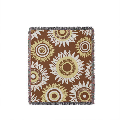 Jeté en coton Frannie Sunflowers
