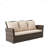 67.7" All-Weather Wicker 3-Seat Patio Sofa With Thick Biege Cushions & Black Frame-966270579