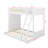 Bunk Bed With Chic Rattan Aesthetics, Bunk Bed Frame With Storage Bookshelf And LED Lighting-904871354