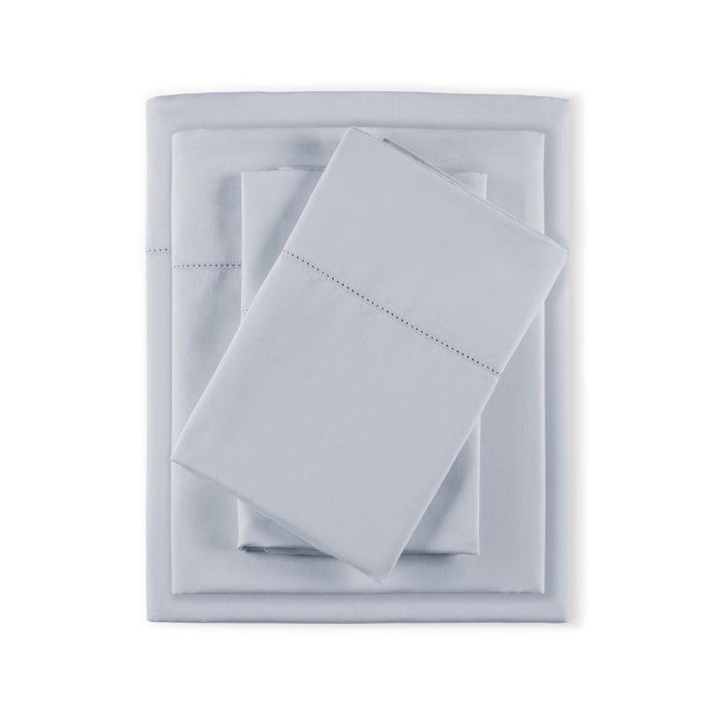 Gray Queen Egyptian Cotton Deep Pocket Sheet Set with Hemstitch