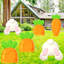 6 pièces décorations de piquet de Pâques décorations de Pâques en plein air lapin carotte décoration de Pâques