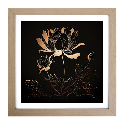 Lotus Flower Silhouette No.1 - Framed Print