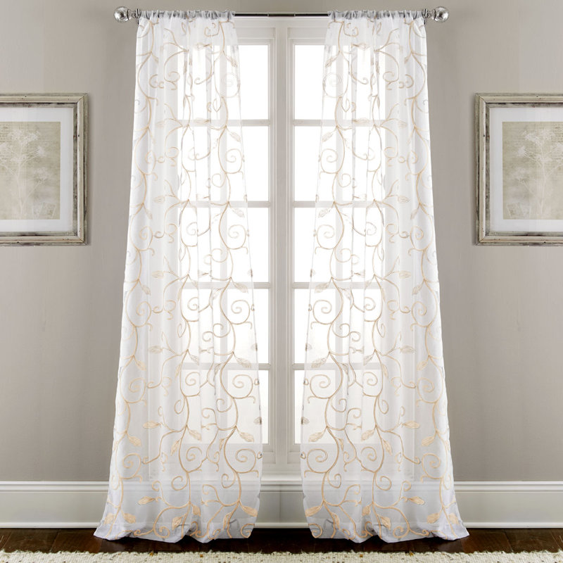 Sheer Curtain Pair, Taupe