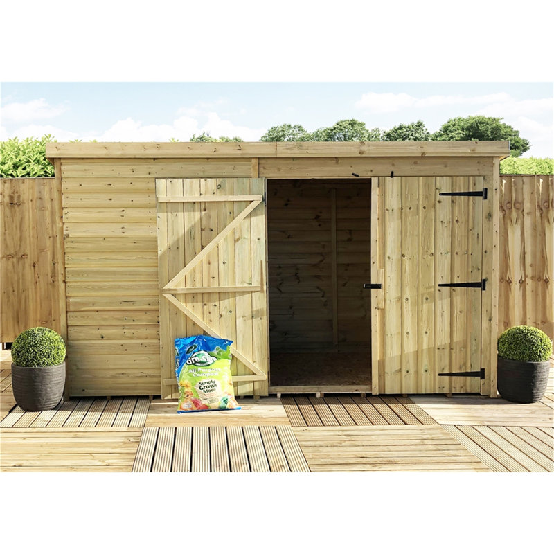 Roldene 10 ft. W x 8 ft. D Solid Wood Garden Shed, 10 ft. W x 6 ft. D