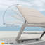 Ensemble de chaise longue inclinable d'extérieur, en aluminium réglable en 4 positions, toile Phifertex, table d'appoint, ensemble de 194 cm (76,4 pouces), capacité de charge de 300 kg (660 livres).