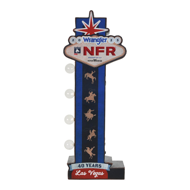 Enseigne lumineuse en métal American Art Decor Wrangler NFR 2025 - Western