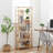 Bamboo Bookshelf 6 Tiers Bamboo Ladder Bookcase Rectangle Storage Rack