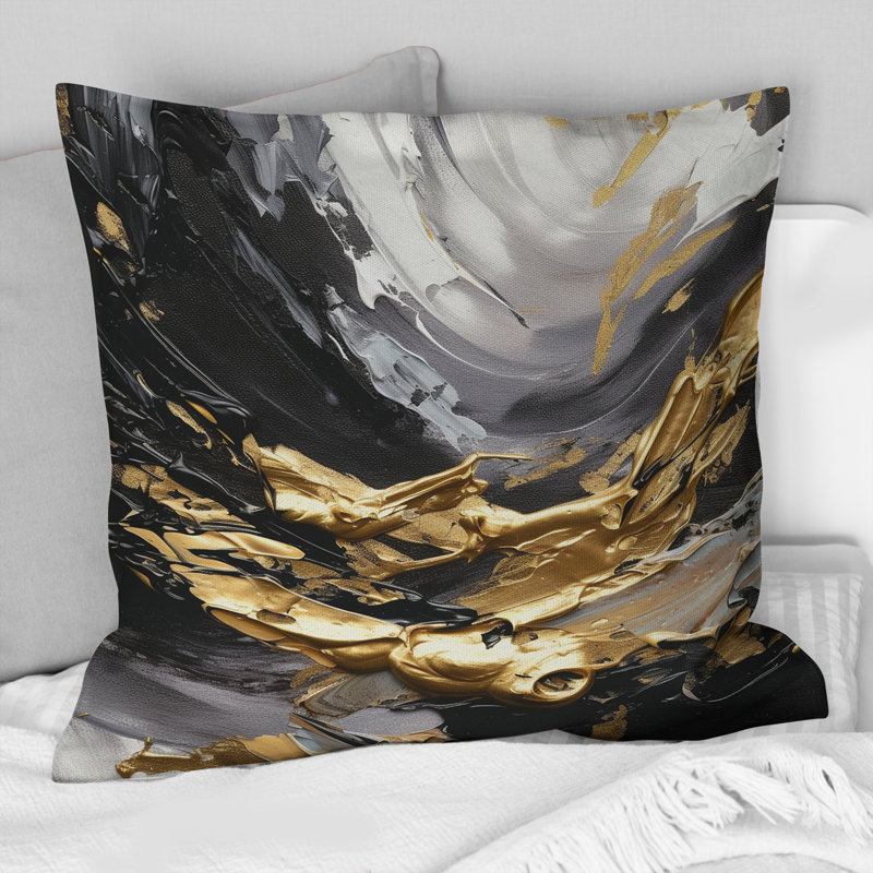 Coussin décoratif imprimé de peinture abstraite Dreams Of Abundance III