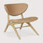 Eye lounge chair - oak - Sienna leather - upholstered seat