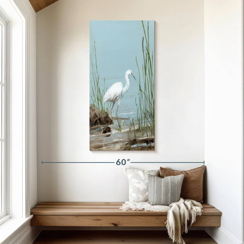 Brampt Island Egret I, 48" H x 24" W
