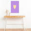 Gentle Yellow Heart Minimalist Romantic Abstract Lavender Wall Art Print 1 Piece Wrapped Canvas Wall Art-1736481266