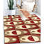 Tapis rouge à motif abstrait Jep