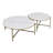 Zaidee Marble Top & Nickel Finish Nesting Table Set