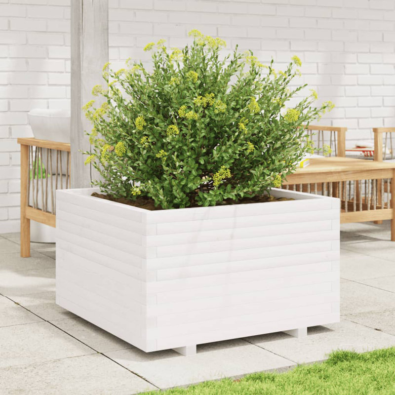 Wood Planter Box, 49.5cm H x 80cm W x 80cm D, White