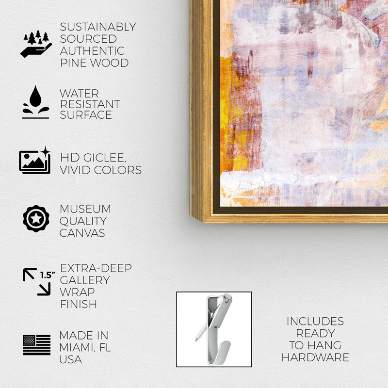 Vectorial Love Hand-applied Heavy Gel Top Coat Abstract Floater Frame by Oliver Gal, 17" H x 25" W