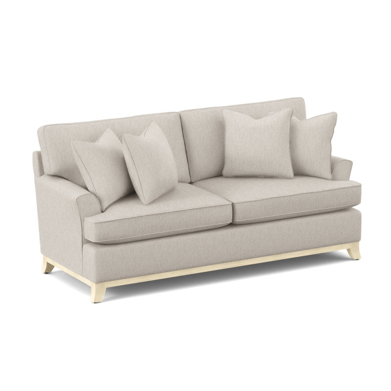 Oaks Way 84" Flared Arm Sofa with Reversible Cushions, Air Dream Mattress, Ivory Crypton Performance; 0886-91