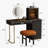 47'' High-quality Makeup Vanity set,Power Outlet, Glass Top,5-drawer,Very easy to assemble,Includes makeup stool-1334054938