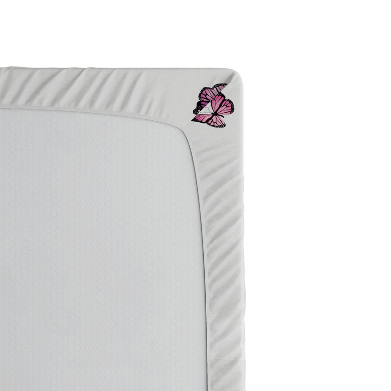 Drap-housse papillon Ambesonne 2 pièces Wings of Spring Dancing mauve rose bleu, Drap-housse simple très long