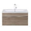 Trough 30'' Single Sink Bathroom Vanity with Cultured Marble Top-441678484