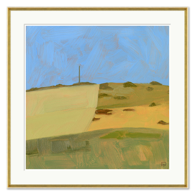 «West Jefferson With Pole», H 35,5 po x l 35,5 po, Impression sur papier avec passe-partout, Doré