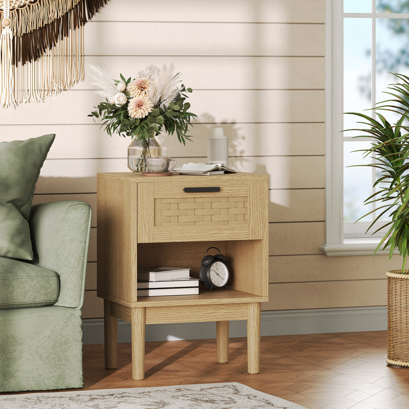 40cm W Bedside Table, Natural
