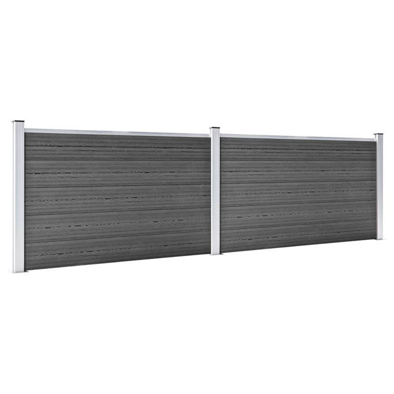 Jamaal 105.0036cm H x 353.0092cm W Black Composite Fence Panels