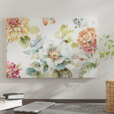 «Country Bloom I» par Lisa Audit - Estampe numérique sur toile tendue avec châssis
