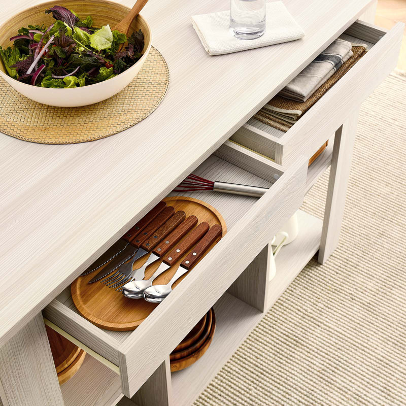Meadowbrook White 3-Piece Kitchen Island Set with Stools