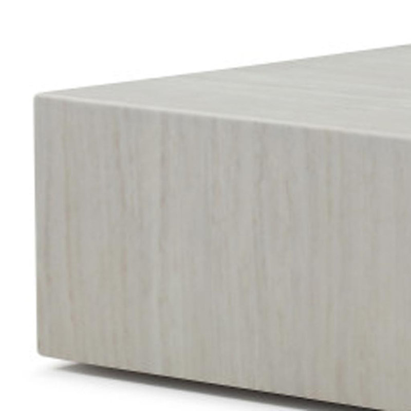 35" Beige Stone Square Block Coffee Table
