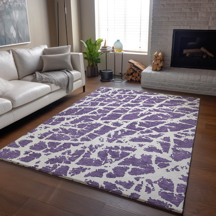 Premium Machine Washable Cerrito AMF501 Purple Rug