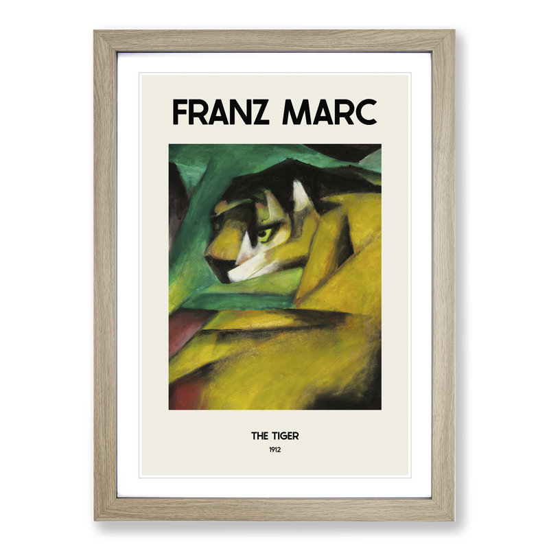 The Tiger by Franz Marc - Picture Frame Painting, Oak Framed, 48cm H x 36cm W x 2cm D