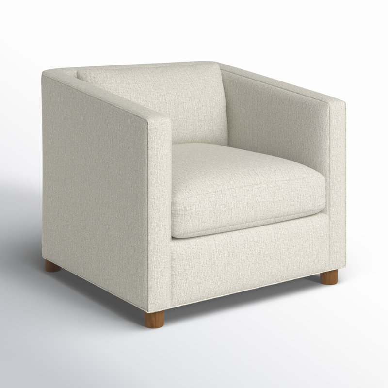 Emilie Upholstered Chair and a Half, Nomad Snow Crypton® Chenille, Oak