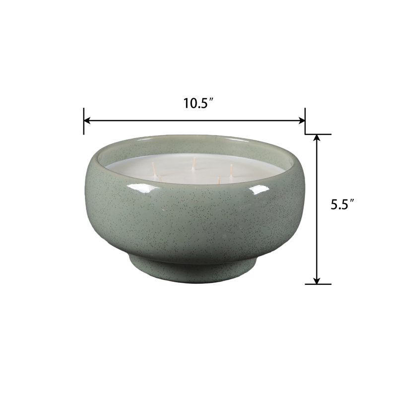 Bougie en céramique 11,5 po REJD (80 oz) - Pivoine