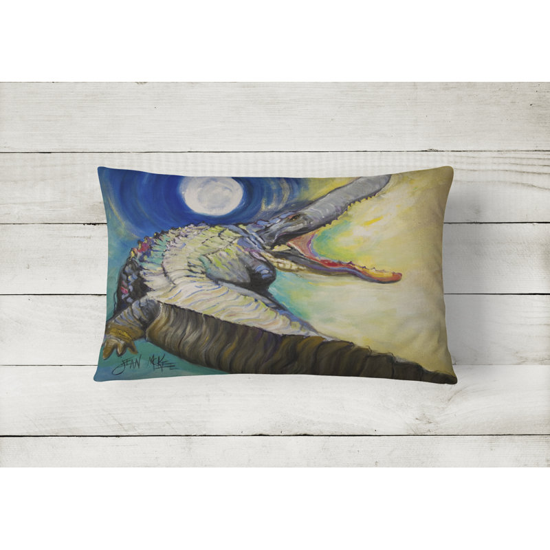Alligator Outdoor Reversible Throw Pillow