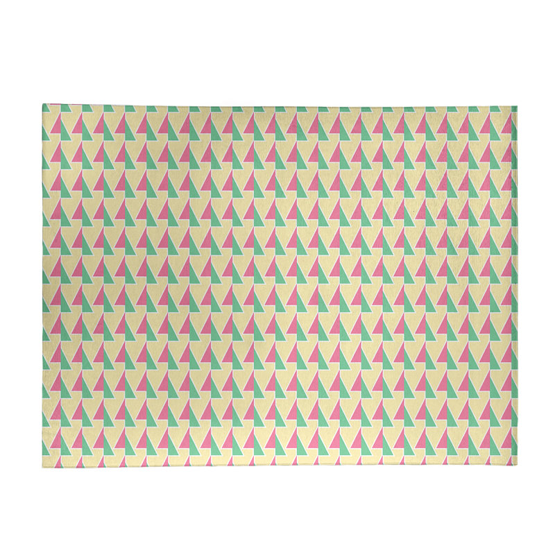 Tapis à flèches déplacées rose/jaune clair/vert, Rectangle 8 pi x 10 pi