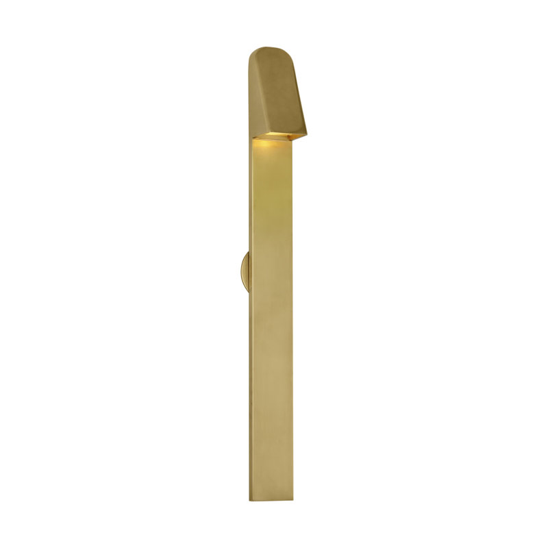Froler LED Outdoor Sconce, Hand-Rubbed Antique Brass, 24" H x 2.4" W x 2.6" D, Hand-Rubbed Antique Brass