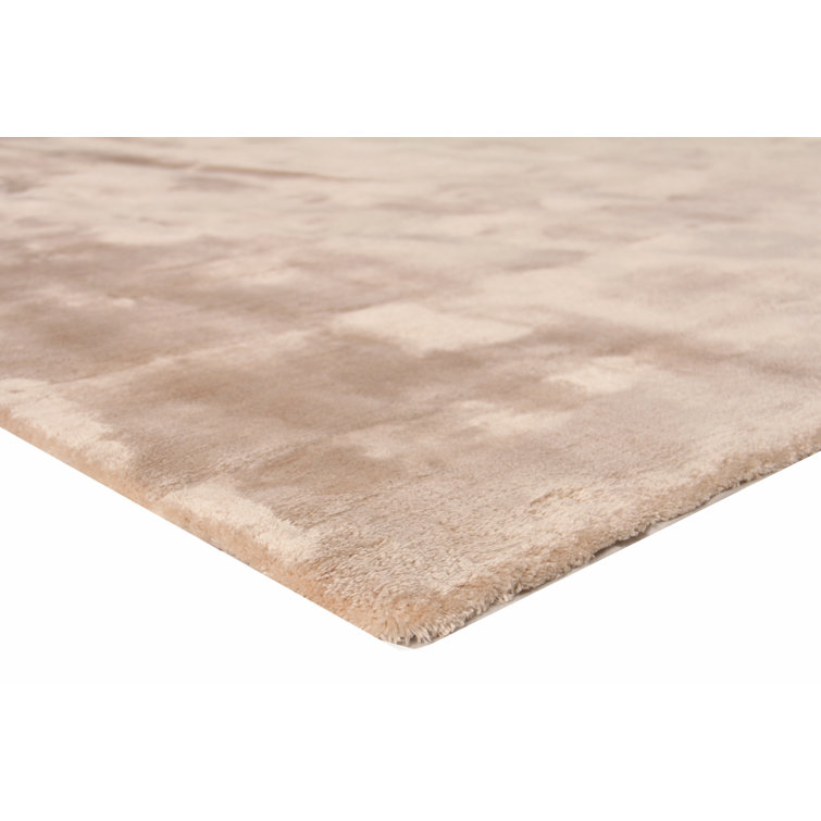 Exquisite Rugs Lush Handmade Handloomed Bamboo Silk/New Zealand Wool Light Beige Area Rug