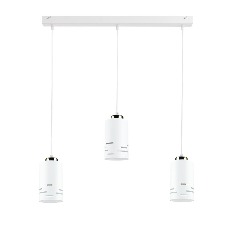 - Light Pendant, White/Gold, 3 Lights