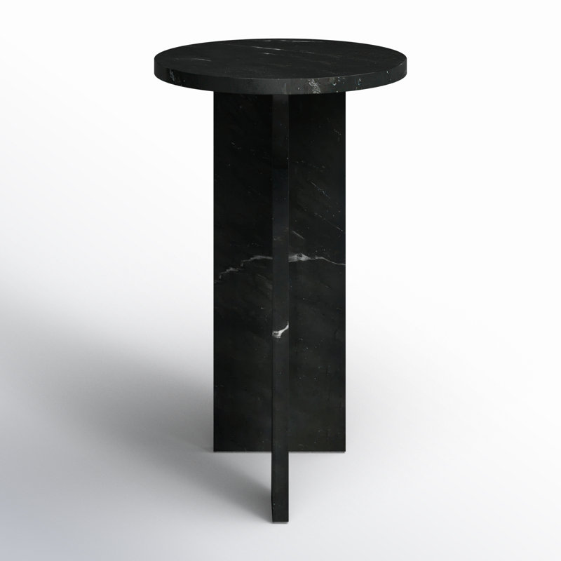 Devlin Marble Drink Table, Black