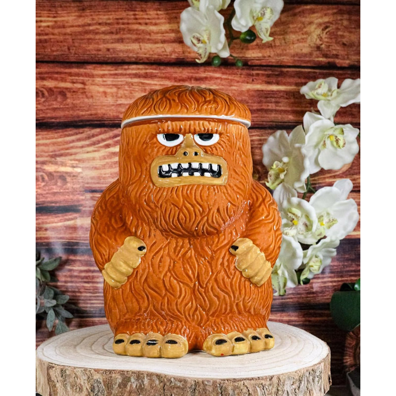 Forest Mythical Creature Sasquatch Big Foot Cryptid Ape Ceramic Cookie Jar