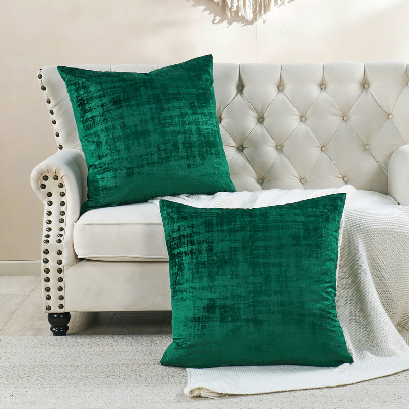 Housse de coussin réversible en velours texturé Euro, Éden