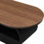 Table basse 48,36 po ovale, métal industriel noir de luxe avec tiroir de rangement pour le salon et pieds réglables