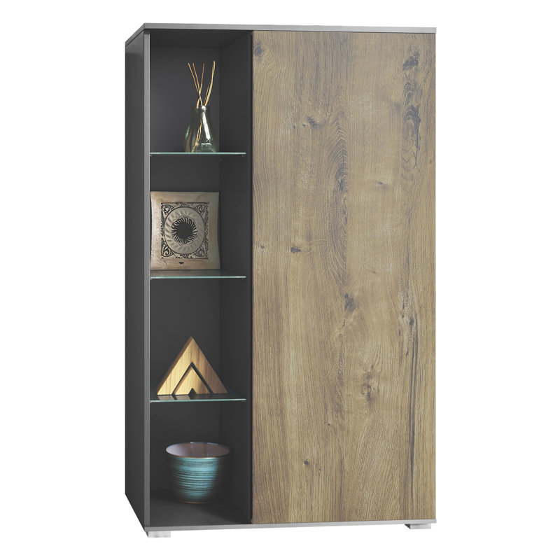 Shameerah Booth Display, Anthracite/Oak Ribbeck