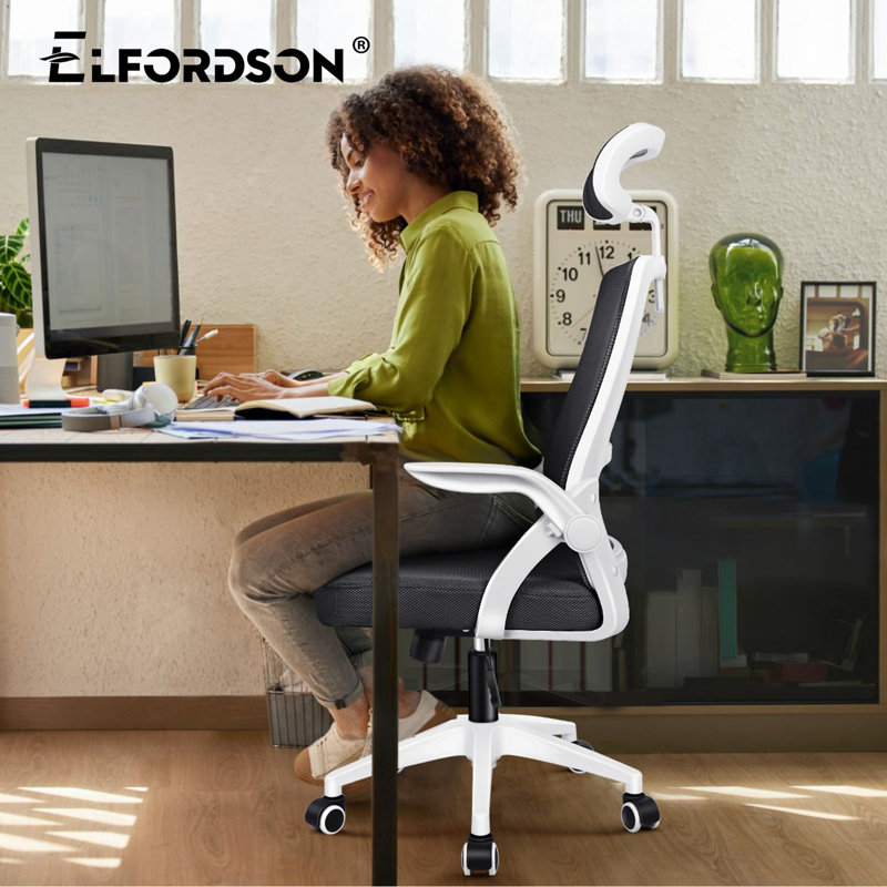 Mesh Desk Chair, Black, White