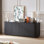 Meuble télé avec armoire à rayures verticales pour la cuisine, la chambre à coucher et le vestibule. , L 64 po x P 15 po x H 24 po.
