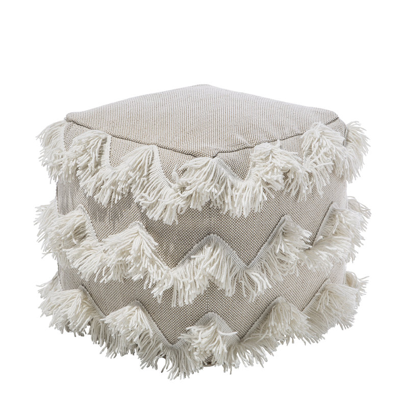 Clarisabel 44cm Wide Square Chevron Pouffe Ottoman