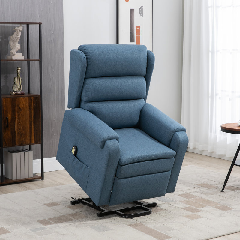 Fauteuil inclinable l 33,5 po lève-personne standard, Bleu 100% polyester