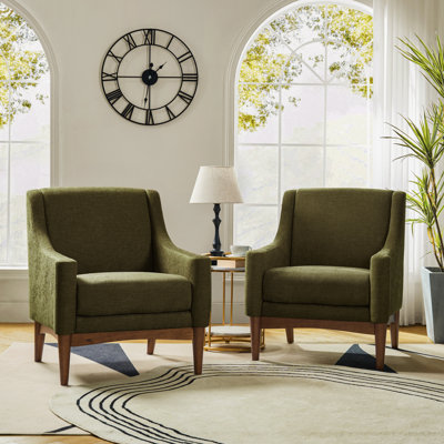 Fauteuil l 28,7 po Arshanti avec pieds en bois massif