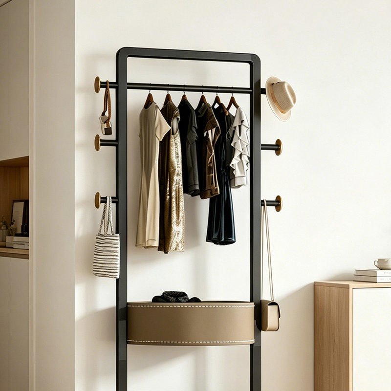 Modern Luxury Hall Tree Organizer, Dark Khaki
